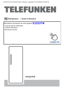 Mode d’emploi Telefunken R1D327FW Réfrigérateur
