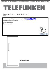 Mode d’emploi Telefunken R1D2653FW Réfrigérateur