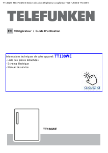 Mode d’emploi Telefunken TT130WE Réfrigérateur