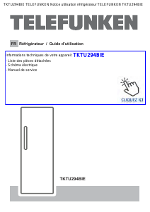 Mode d’emploi Telefunken TKTU294BIE Réfrigérateur