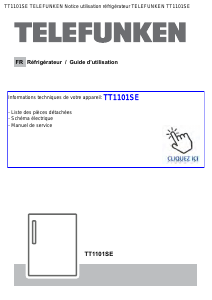 Mode d’emploi Telefunken TT1101SE Réfrigérateur