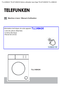 Mode d’emploi Telefunken TLL149AGK Lave-linge