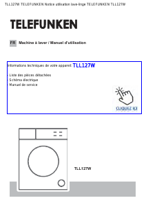 Mode d’emploi Telefunken TLL127W Lave-linge