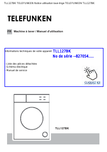 Mode d’emploi Telefunken TLL127BK Lave-linge