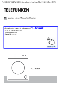 Mode d’emploi Telefunken TLL149AWK Lave-linge