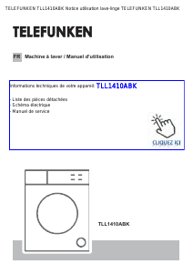 Mode d’emploi Telefunken TLL1410ABK Lave-linge