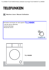 Mode d’emploi Telefunken TLL149ABK Lave-linge