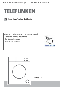 Mode d’emploi Telefunken LL1408DDX Lave-linge