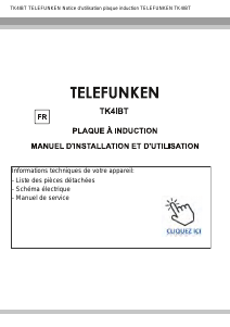 Mode d’emploi Telefunken TK4IBT Table de cuisson