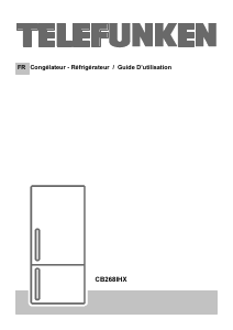 Mode d’emploi Telefunken CB268IHX Réfrigérateur combiné