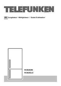 Mode d’emploi Telefunken RCB292W Réfrigérateur combiné