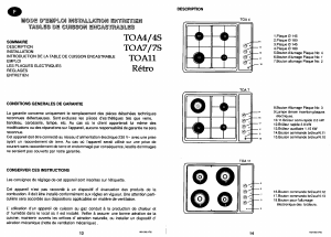 Mode d’emploi Teba TOA4F20 Table de cuisson
