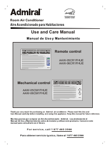 Manual de uso Admiral AAW-05CM1FHUE Aire acondicionado