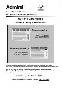 Manual Admiral AAW-05CR1FHUE Air Conditioner