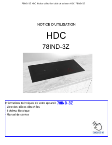 Mode d’emploi HDC 78IND-3Z Table de cuisson