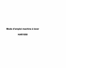 Mode d’emploi Harrow HAR1050 Lave-linge