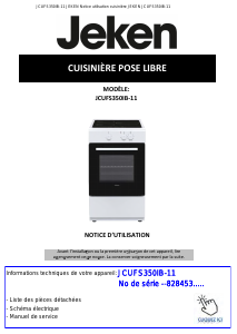 Mode d’emploi Jeken JCUFS350IB-11 Cuisinière