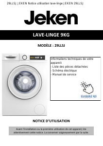 Mode d’emploi Jeken 29LLSJ Lave-linge