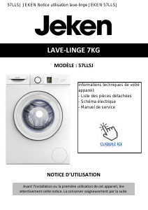 Mode d’emploi Jeken 57LLSJ Lave-linge