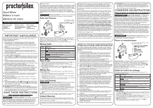 Manual de uso Proctor Silex 62512 Batidora de varillas