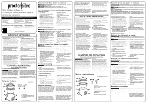Mode d’emploi Proctor Silex 37510MN Cuiseur à riz