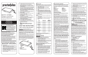 Mode d’emploi Proctor Silex 38513MN Gril de table
