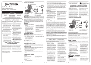 Manual Proctor Silex 26410MN Waffle Maker