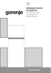 Návod Gorenje RT514EW4 Chladnička s mrazničkou