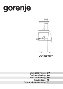 Bedienungsanleitung Gorenje JC4800VWY Entsafter
