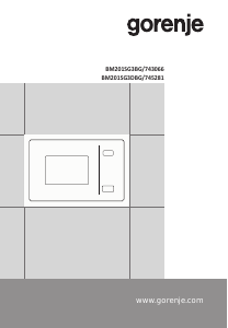 Rokasgrāmata Gorenje BM201SG3DBG Mikroviļņu krāsns