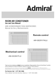 Manual Admiral AW-05CM1FHLU Air Conditioner