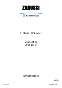 Handleiding Zanussi-Electrolux ZNB404S Koel-vries combinatie