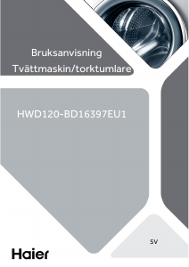 Bruksanvisning Haier HWD120-BD16397EU1 Kombinerad tvätt-tork