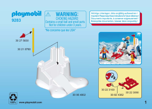 Manuale Playmobil set 9283 Winter Fun Battaglia a palle di neve