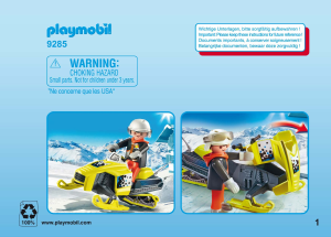 Manual Playmobil set 9285 Winter Fun Moto de Neve