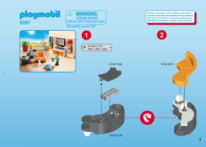 Manuale Playmobil set 9267 Modern House Soggiorno con mobile TV