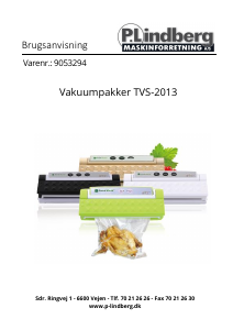 Brugsanvisning P.Lindberg TVS-2013 Vakuumpakker