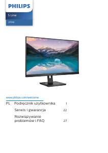 Instrukcja Philips 275S9JML S Line Monitor LED