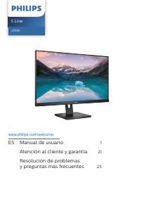 Manual de uso Philips 275S9JML S Line Monitor de LED
