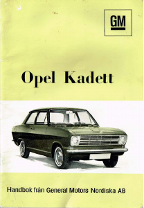 Bruksanvisning Opel Kadett (1966)