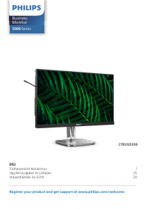 Használati útmutató Philips 27B2G5200 LED-es monitor