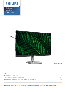 Návod Philips 27B2G5601 LED monitor