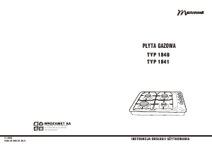 Instrukcja Mastercook 1841 Płyta do zabudowy