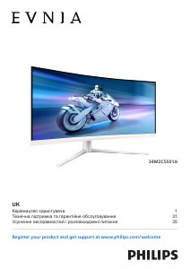 Посібник Philips 34M2C5501A Evnia Світлодіодний монітор