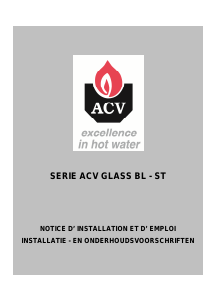 Handleiding ACV BL 150 H Boiler