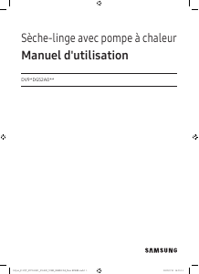 Mode d’emploi Samsung DV90DG52A0AB Sèche-linge
