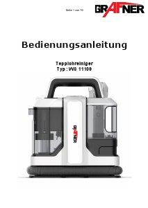 Bedienungsanleitung Grafner WS11109 Dampfreiniger