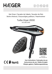 Manual de uso Haeger HD-200.015A Turbo Secador de pelo