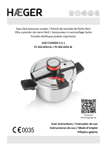 Manual Haeger PC-8SS.023A Easy Cooker 2in1 Pressure Cooker