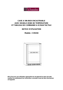 Mode d’emploi La Sommelière CVDZ44 Cave à vin